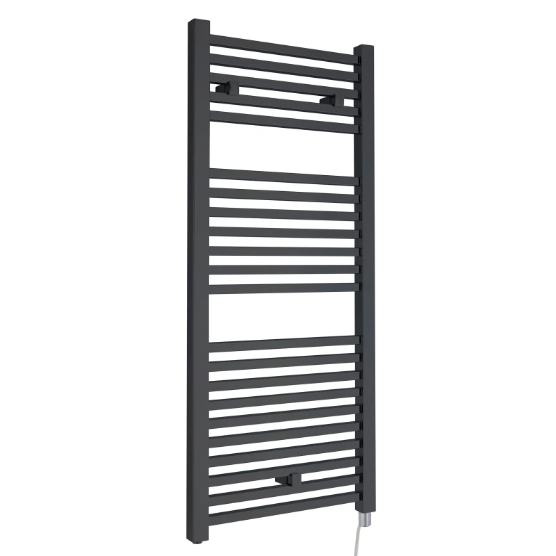 Image of Balterley Electric Vertical Square Towel Rail 500 Watt Anthracite 1110x 500mm Grey