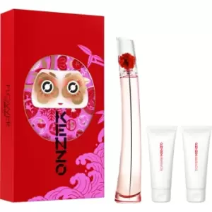 Image of Kenzo Flower by Kenzo LAbsolue Gift Set 50ml Eau de Parfum + 75ml Body Lotion + 20ml Hand Cream