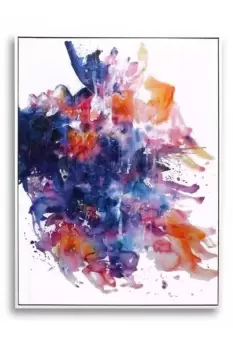 Image of Hand Finished 'Midnight' Wash Framed Print Abstract Wall Art - (W)62.5cm x (H)82.5cm x (D) 5cm