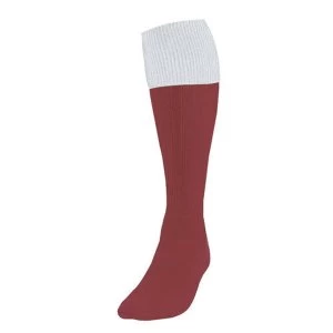 Image of Precision Maroon/White Turnover Football Socks UK Size Junior 12-2