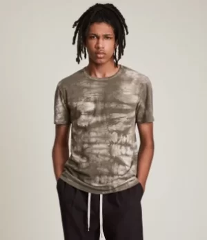 Image of AllSaints Mens Cali Crew T-Shirt, Sable Brown, Size: L