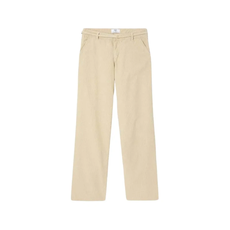 Image of Le Temps des cerises Womens Trousers Le Temps des cerises Tahis Velvet Beige Female 32