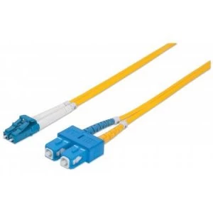 Image of Intellinet Fibre Optic Patch Cable Duplex Single-Mode LC/SC 9/125 m OS2 3m LSZH Yellow Fiber Lifetime Warranty