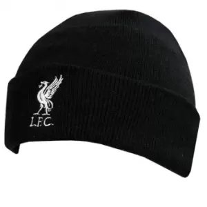 Image of Liverpool FC Official Cuff Knitted Hat (One Size) (Black)