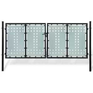 Image of Vidaxl Black Double Door Fence Gate 300 X 175 Cm