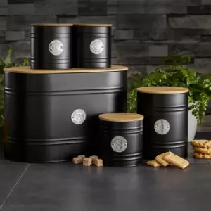 Image of Neo Direct Black Scandi 5 Piece Kitchen Canister Set