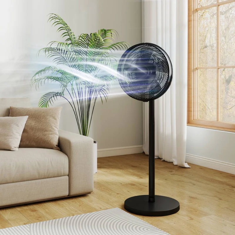 Image of HOMCOM 40cm Standing Pedestal Fan, Quiet Electric Cooling Floor Fan, Black Unisex