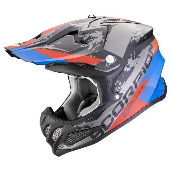 Image of Scorpion VX-22 Air CX Matt Black Blue Red Offroad Helmet Size M