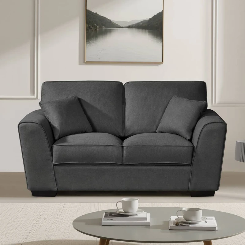Image of Artemis Home Arlington 2 Seat Fabric Sofa in Charcoal Size: 2 Seater Charcoal Unisex 2 Seater