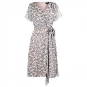 Image of DKNY Floral Print Wrap Dress - Iconic Blush