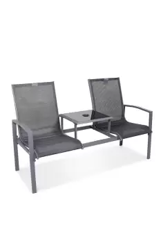 Image of Amir Sorrento Black Tubular Textylene Companion Seat - Garden & Outdoor