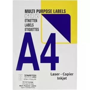 Image of ValueX CD Label 117mm Diameter 2 Per A4 Sheet White Pack 100 Labels -