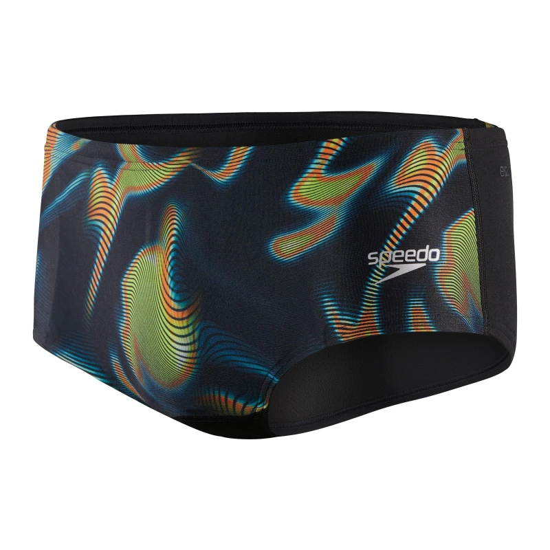 Image of Speedo Allover Digital Print 14cm Swim Briefs Adults - Black S