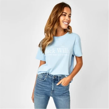 Image of Jack Wills Forstal Boyfriend Logo T-Shirt - Blue
