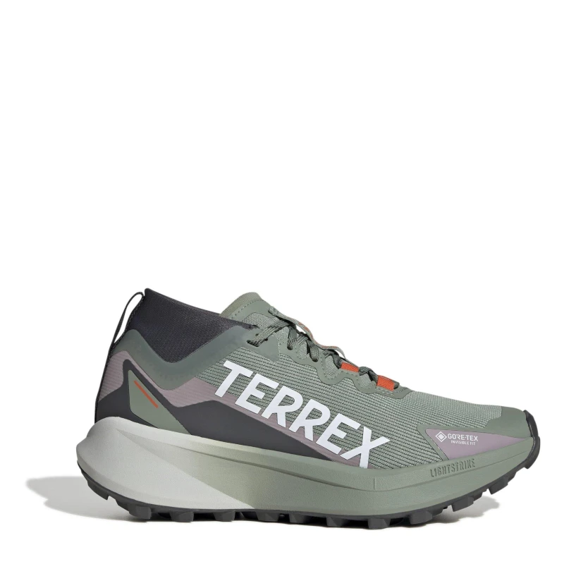 Image of adidas Terrex Agravic GTX Trail Running Shoes Womens Silver Green female 4.5 (37.3)