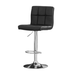 Image of Heartlands Furniture Cubik Adjustable Height Bar Stool Pair Chrome and Black