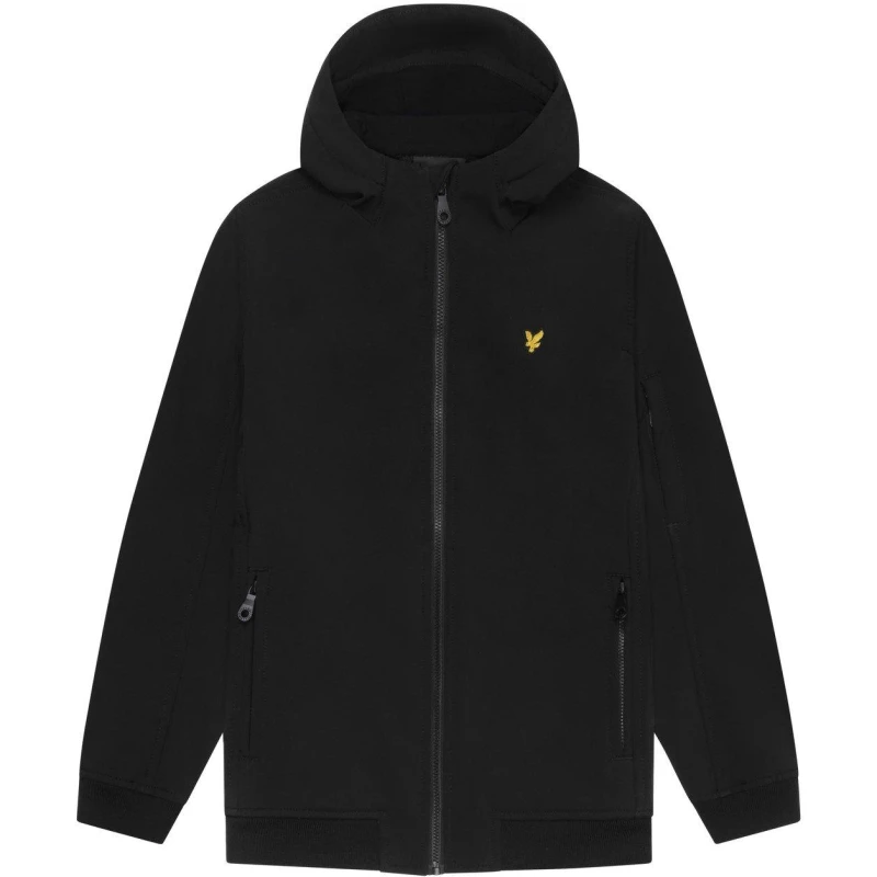 Image of Lyle and Scott Kids Water-Resistant Flexible Softshell Jacket Black Z865 male 15-16Y