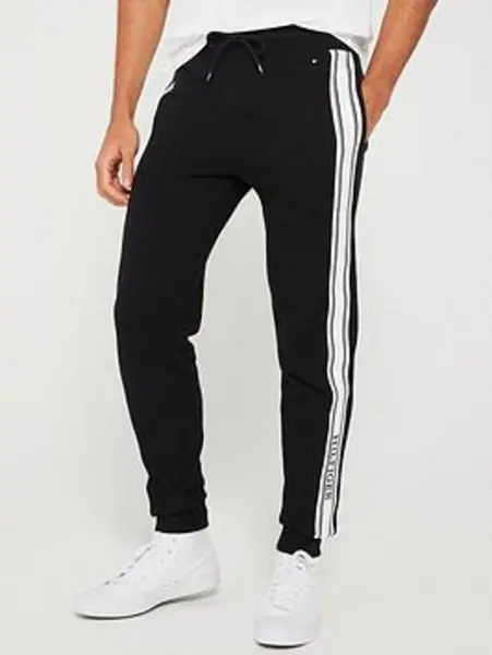 Image of Tommy Hilfiger Logo Track Pants - Black, Size 2XL, Men