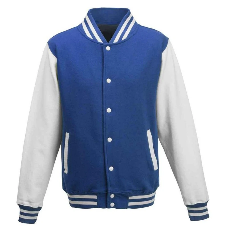 Image of AWDis AWDis Men Varsity Jacket in Mid Blue Size: large Mid Blue L Male 5063527882424