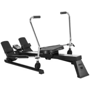 Image of Homcom Rowing Machine Rower With Adjustable Resistances And Digital Monitor Black