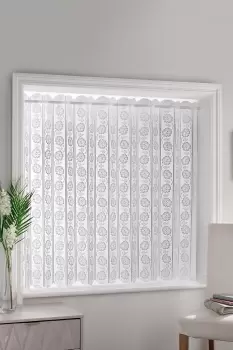 Image of Milan Floral Lace Easy Fit Louvre Style Blind - Size: 72x72" - White