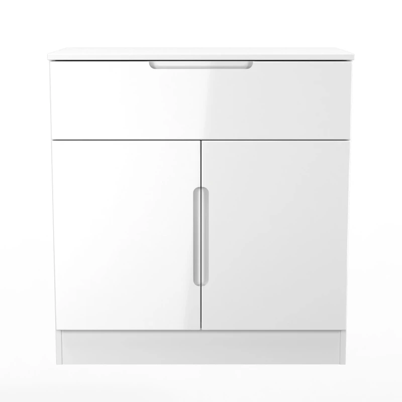 Image of Ready Assembled 2 U Lucca 1 Drawer 2 Door Sideboard (Ready Assembled) in White Size: Medium White Unisex Medium