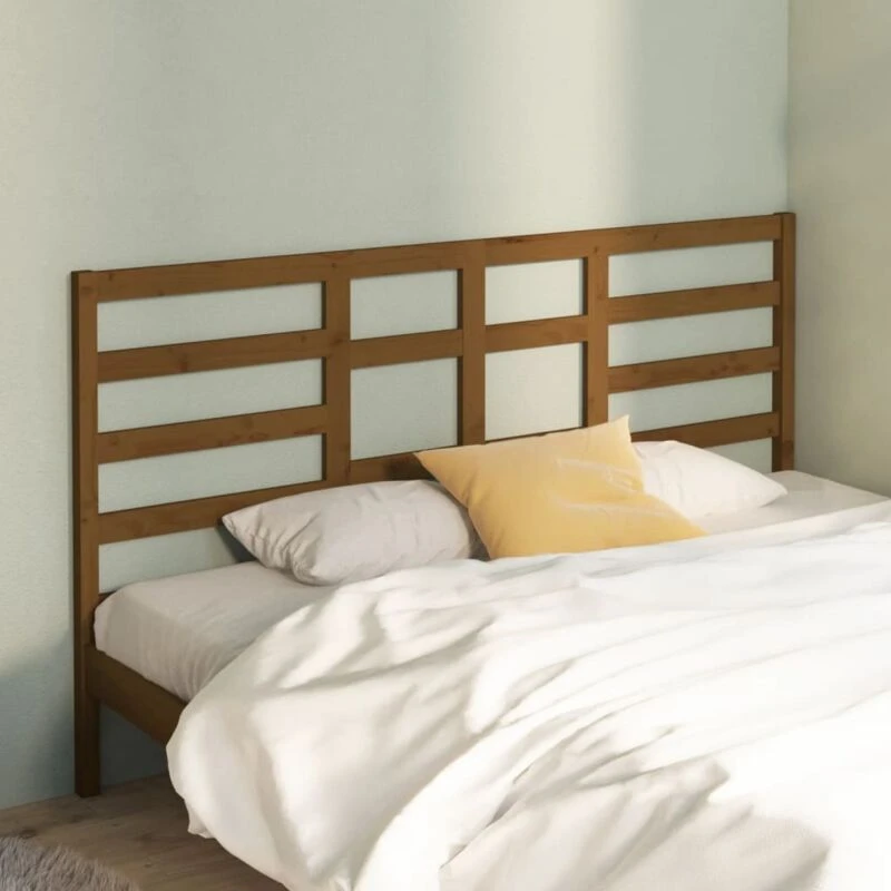 Image of Vidaxl Bed Headboard Honey Brown 186X4X104cm Solid Wood Pine, Brown 818158