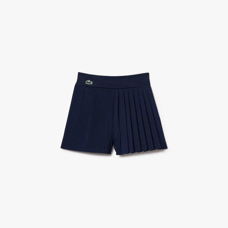 Image of Lacoste Pleated Lined Tennis Shorts Blue female 12