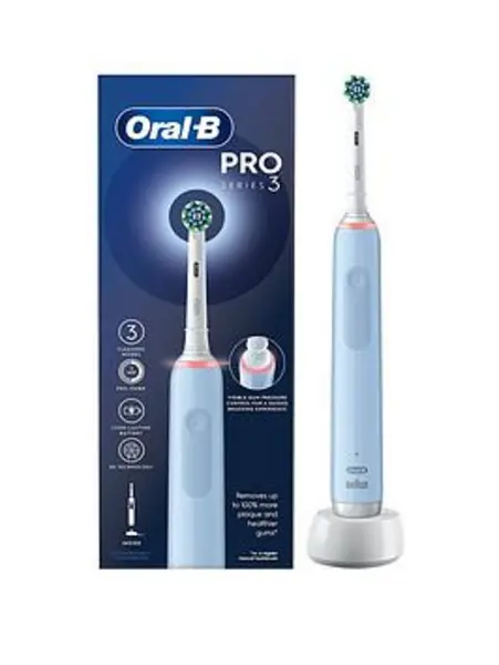 Image of Oral B Pro 3 3000 Cross Action Blue Electric Toothbrush