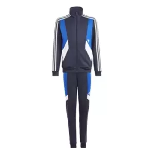 Image of adidas Colorblock 3-Stripes Tracksuit Kids - Legend Ink / Semi Lucid Blue /