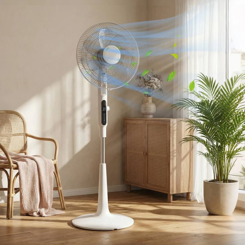 Image of HOMCOM Standing Fan with 75 Degree Oscillation Mosquito Repellent Function in White White Unisex