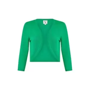 Image of Yumi Green Knitted Curve Bolero - Green