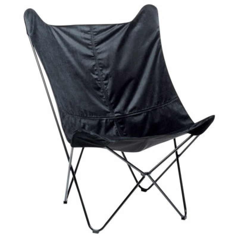 Image of Beliani Retro Velvet Armchair Black Nybro