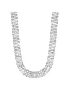 Image of Mood Silver Crystal Diamante Statement Choker Necklace