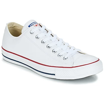 Image of Converse ALL STAR LEATHER OX mens Shoes Trainers in White,4.5,5.5,7.5,10,11,3,9,5,4,4.5,9,10,10.5,11