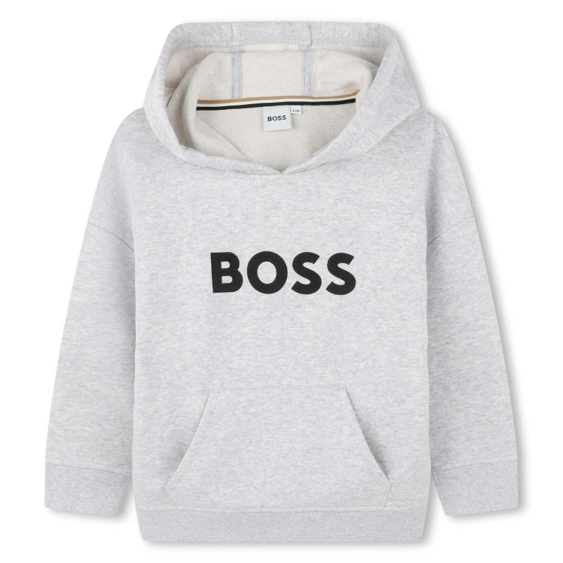 Image of Boss Logo Print Hoodie Boys - Grey Grey 7 - 8 Years