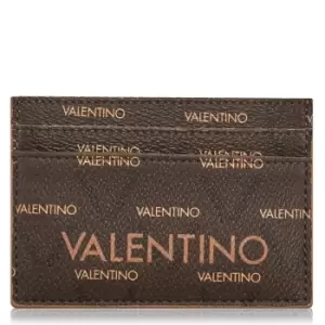 Image of Valentino Bags Liuto Logo Card Holder - Brown