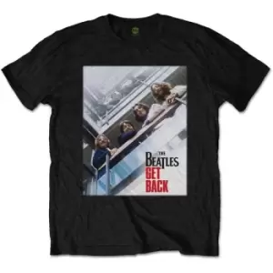 Image of The Beatles - Get Back Poster Unisex Medium T-Shirt - Black