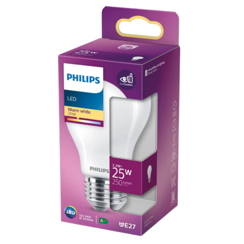 Image of Philips Warm White LED Bulb E27 a 25 W PHIL-12082.01