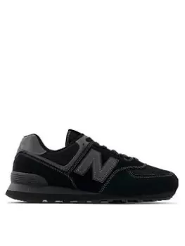 Image of New Balance 574 Trainers - Black, Navy, Size 7.5, Men