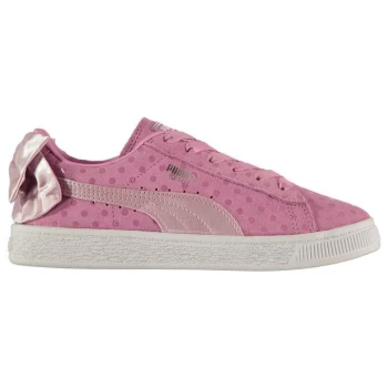 Image of Puma Suede Dot Bow Childrens Trainers - Orchid-Winsome