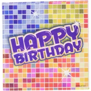 Image of Happy Birthday Disco Napkins Set Of 16