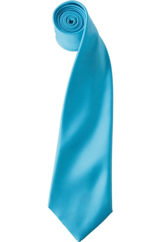 Image of Premier Premier Colours Satin Tie in Turquoise Turquoise One Size Unisex 5063470723171