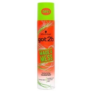 Image of Schwarzkopf got2b Made4Mess Texturizing Hairspray 275ml