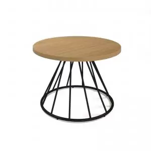 Image of Figaro coffee table with Black spiral base - kendal oak FIGT-06-KO