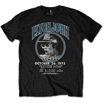 Image of Elton John - Live In Concert Unisex Medium T-Shirt - Black