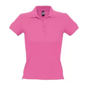 Image of SOLS Womens/Ladies People Pique Short Sleeve Cotton Polo Shirt (XL) (Orchid Pink)
