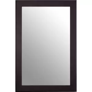 Image of Premier Housewares - Wall Mirror Bathroom / Bedroom / Hallway Wall Mounted Mirrors Subtle Grain Wall Mirror With Black Finish / Glass Mirrors For