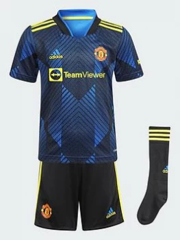 Image of adidas Manchester United Infant 21/22 3rd Mini Kit - Navy, Size 5-6 Years