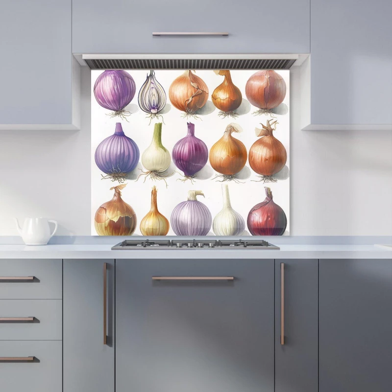 Image of Warren Reed - Designer Onion Spectrum: Nature's Palette Kitchen Splashback Size: 900mm x 650mm Multicolor Unisex 900mm x 650mm